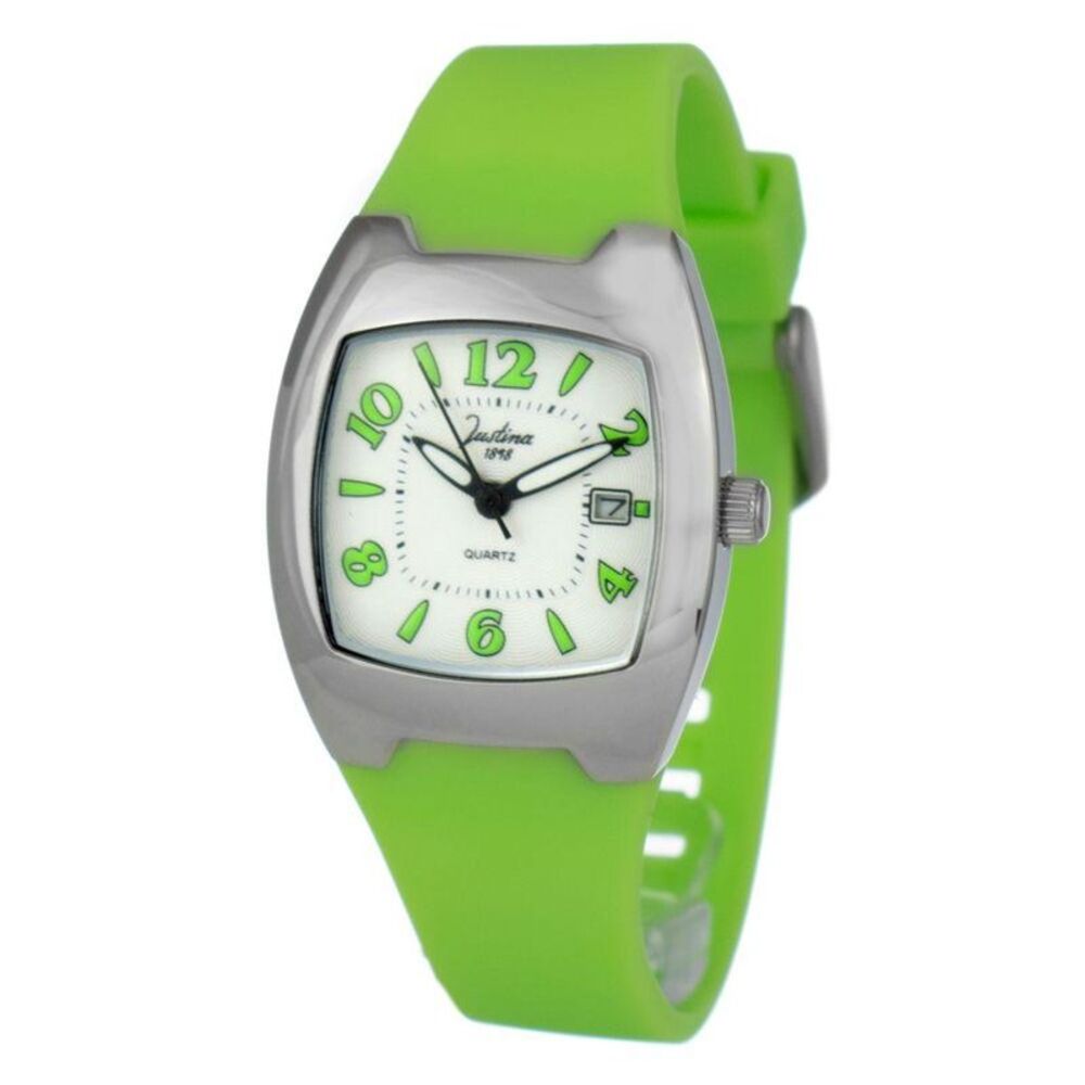 JUSTINA Rubber Sport Watch with Durable Strap Women Bicolor Watches